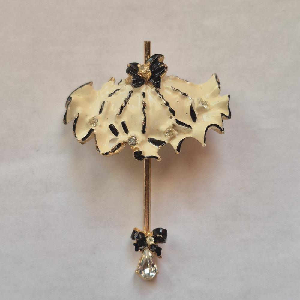 Vintage "My Fair Lady" signed BSK umbrella brooch
